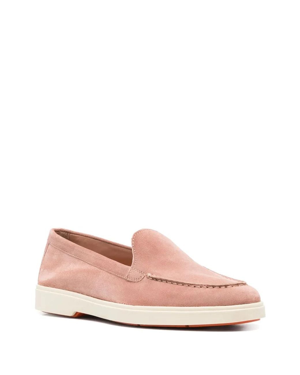 Santoni Pink Suede Loafers