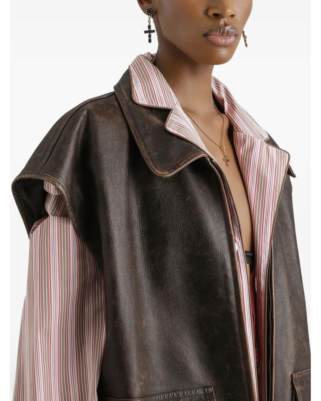 Dolce & Gabbana Black Bull-Leather Vest
