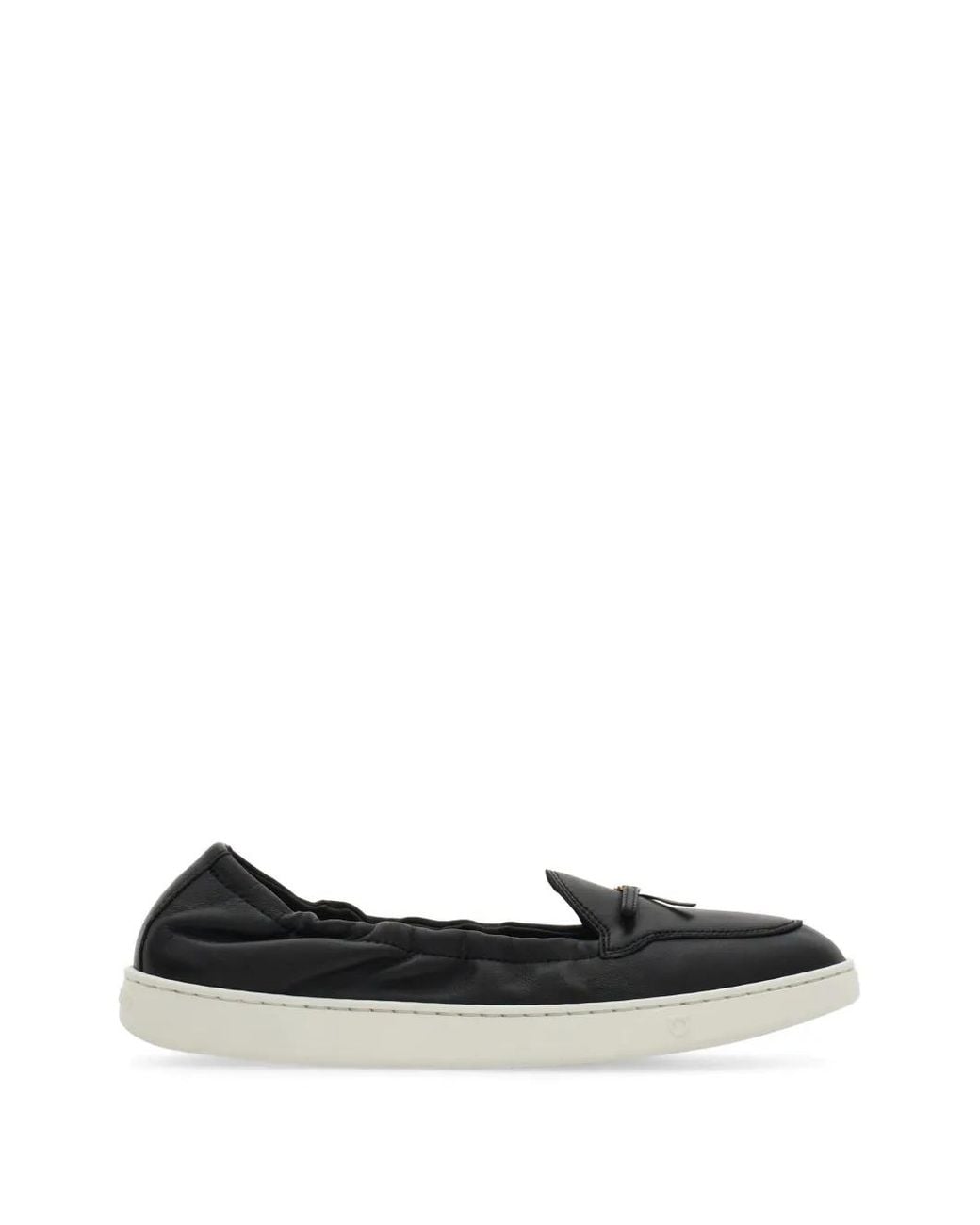 Ferragamo Black Flexible Loafers With Mini Bow