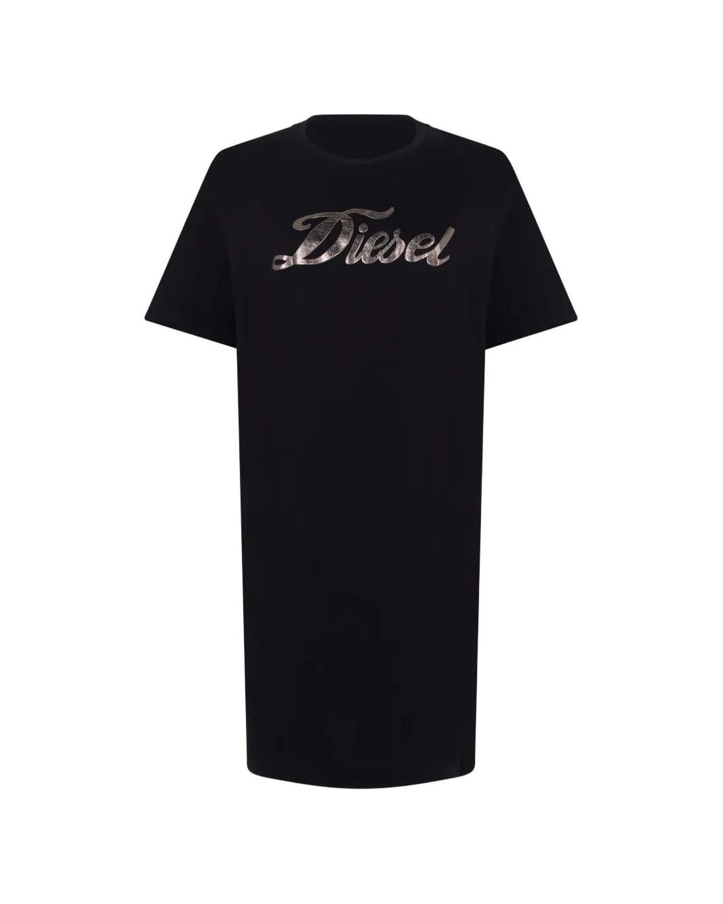 DIESEL Black Logo-Print T-Shirt Dress