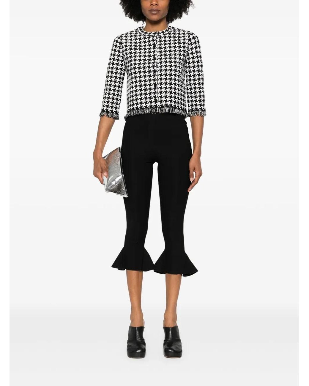 Alexander McQueen Black Houndstooth-Pattern Jacket