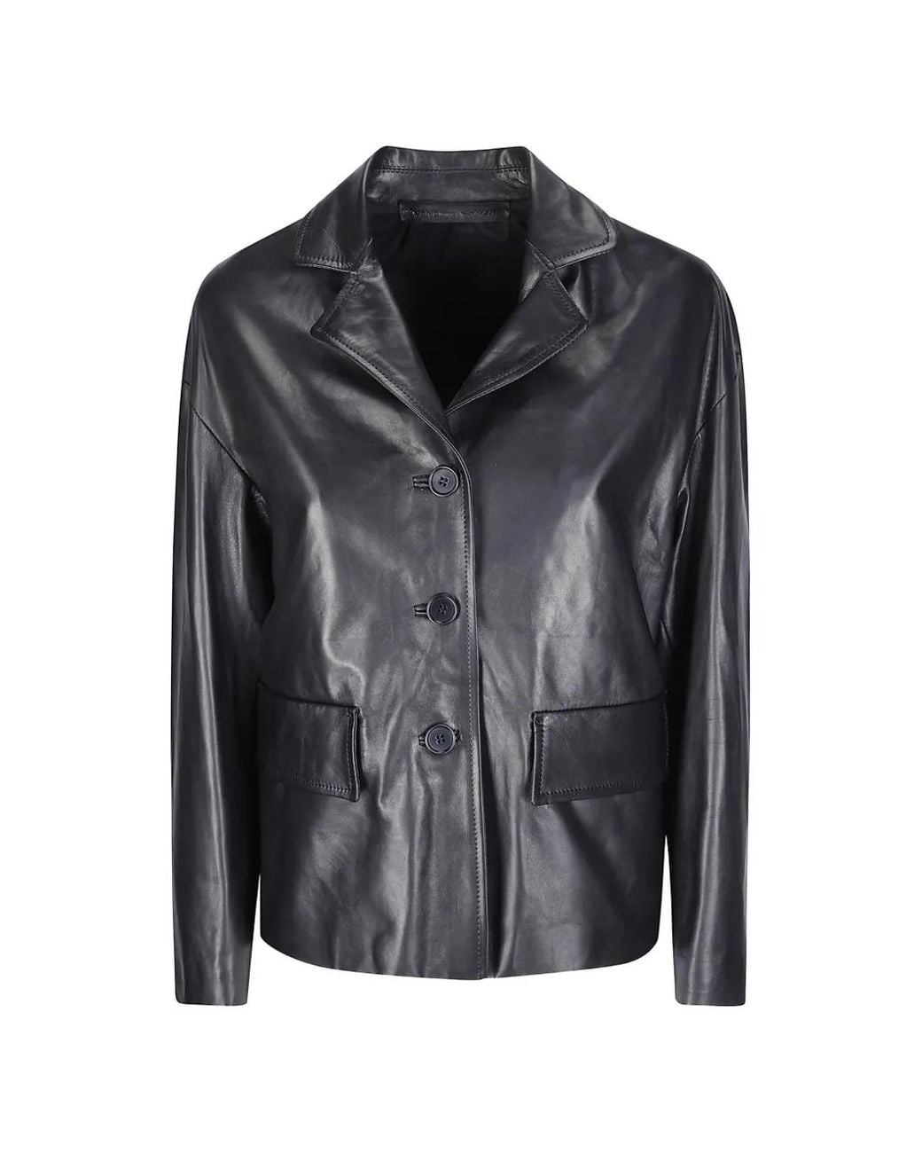 Salvatore Santoro Black Button-Up Leather Jacket