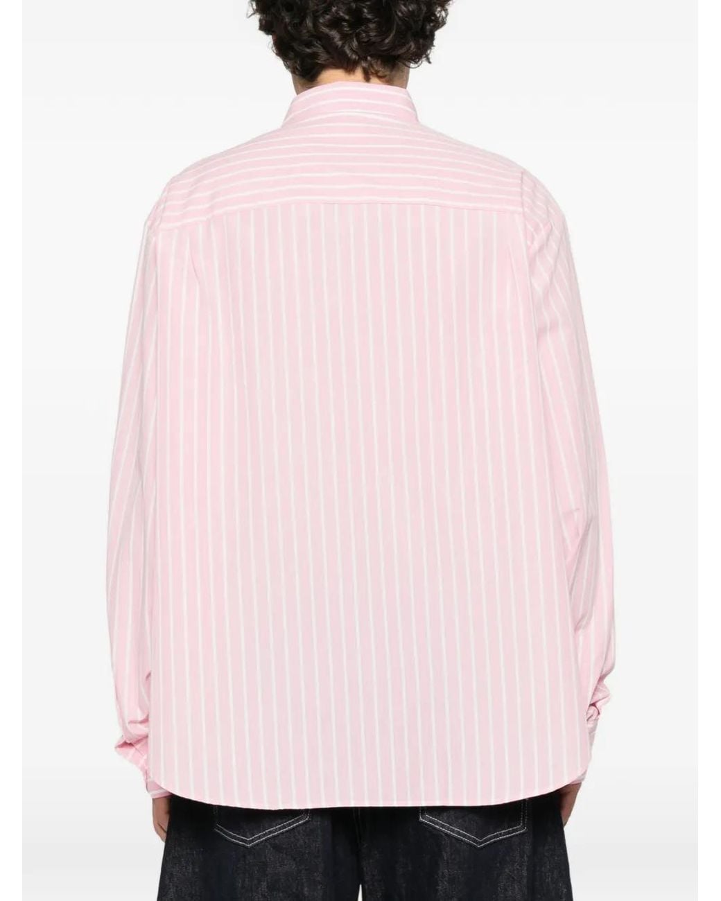 Charles Jeffrey Pink Stripe-Print Trompe-L'Oeil Shirt for men