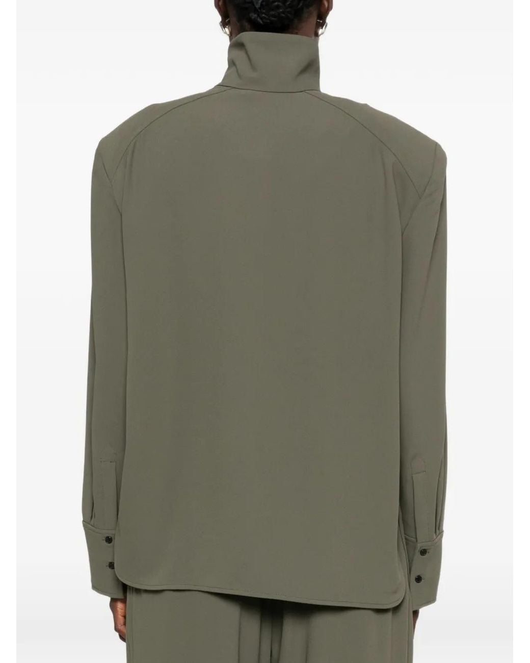 IRO Green Orbison High-Neck Long-Sleeve Top