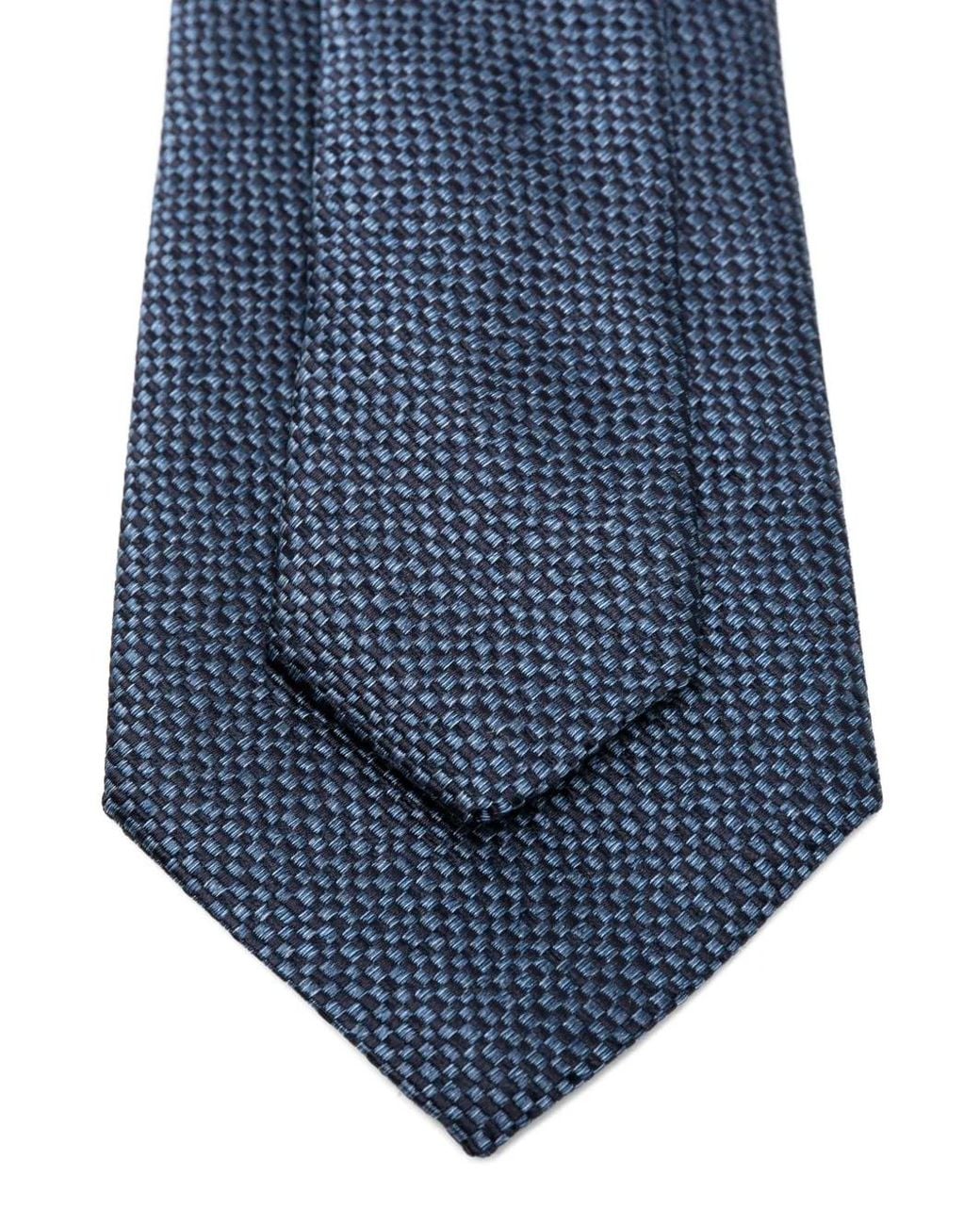 Canali Blue Micro-Patterned Silk Tie for men