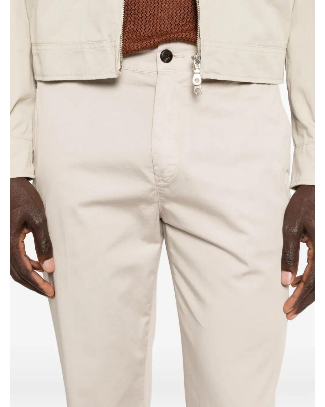 Eleventy White Button Trousers for men