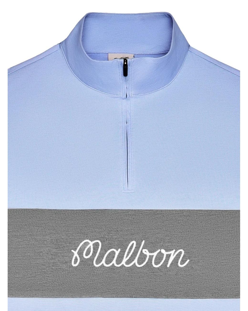 Malbon Golf Blue Horizon Panelled Pullover for men