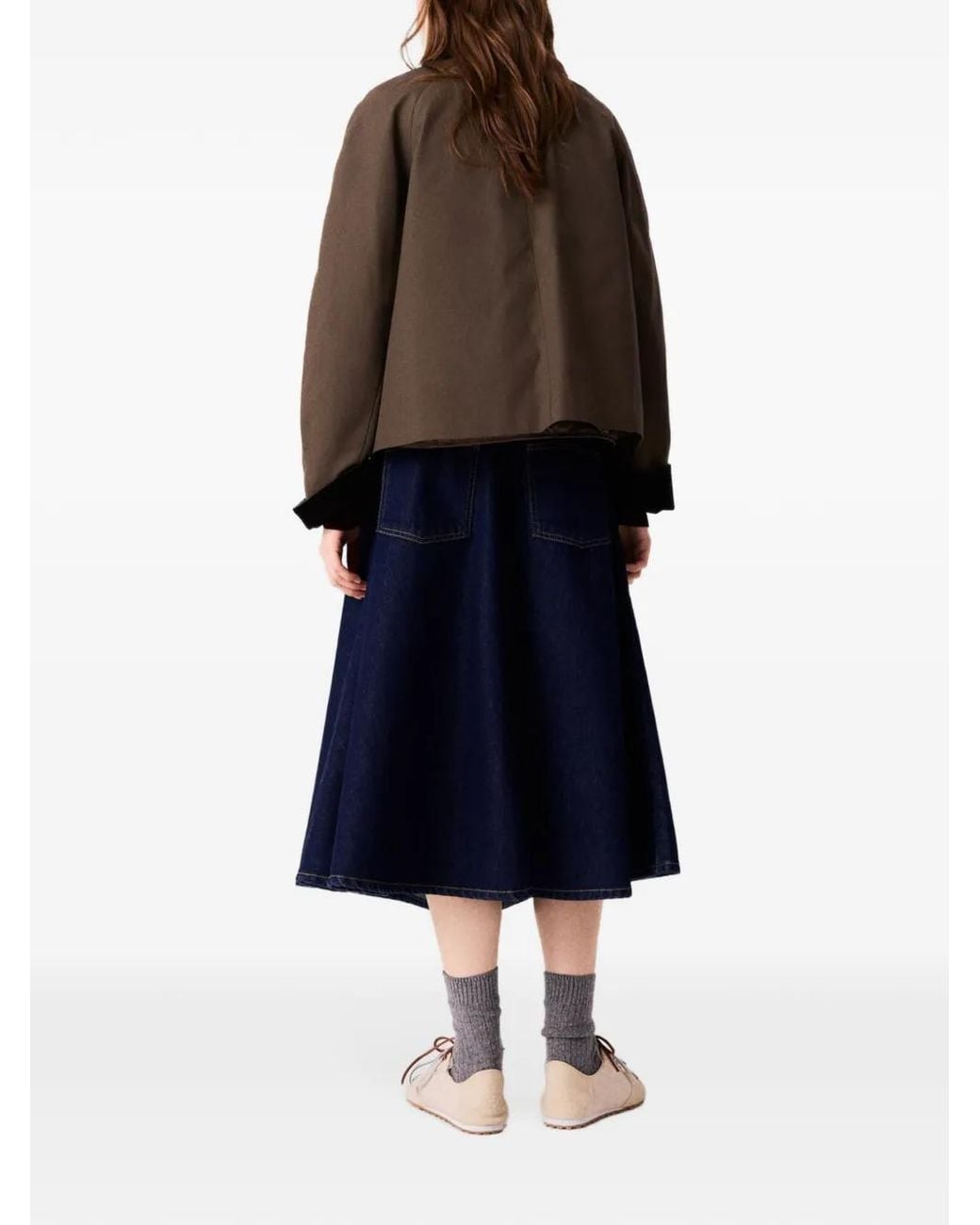 Maje Brown Badagio Cotton Trapeze Jacket