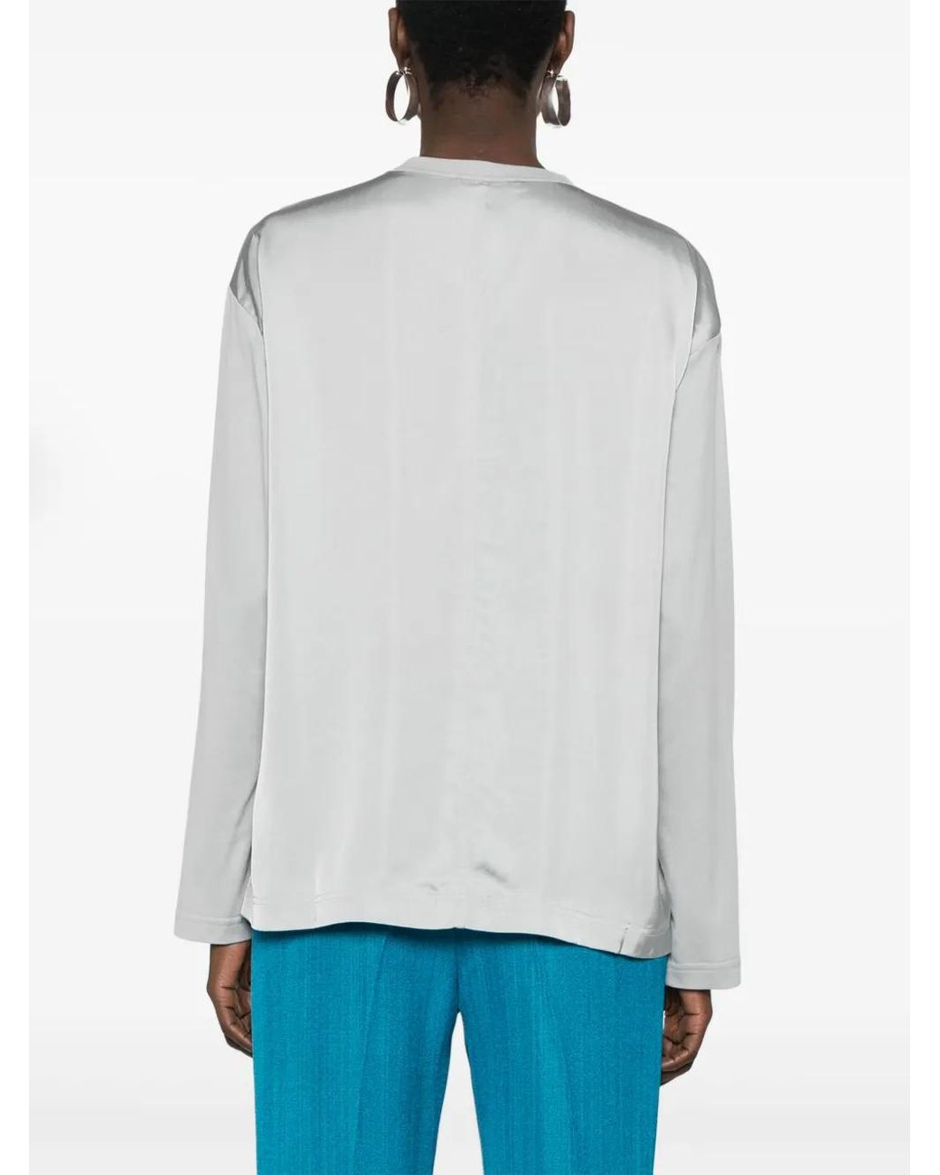 Fabiana Filippi White Panelled Long-Sleeve T-Shirt