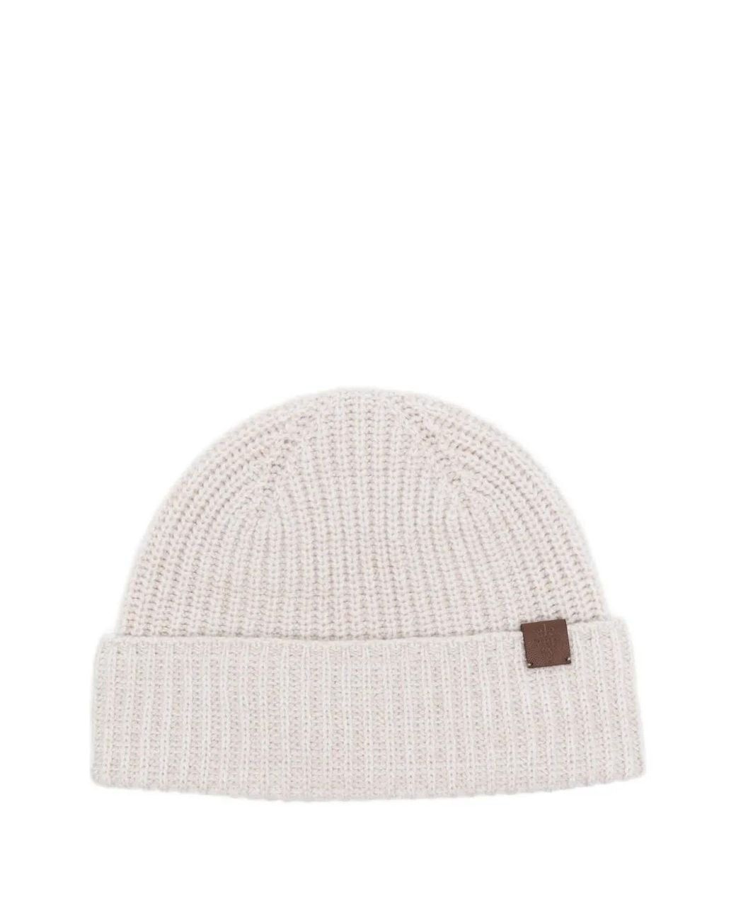 Eleventy Gerippte Beanie Mit Logo-Patch in White für Herren