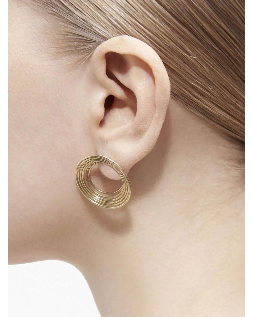 Shihara Metallic 18Kt Flat Hoop 02 Earring