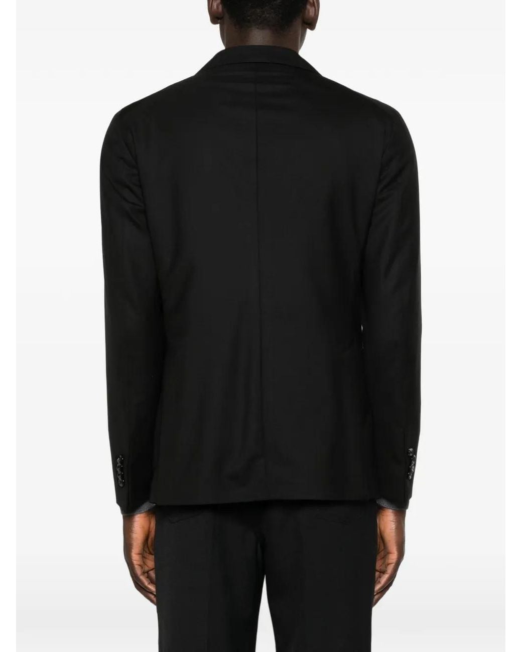 Tagliatore Black Chest-Pocket Blazer for men