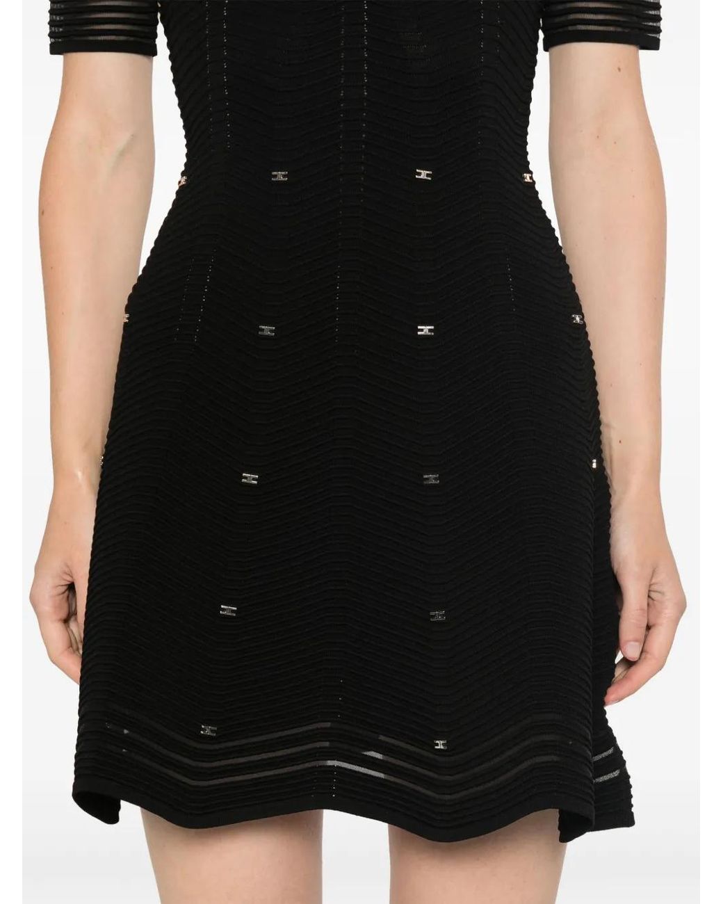 Elisabetta Franchi Black Elegant Dress For Fall 2024
