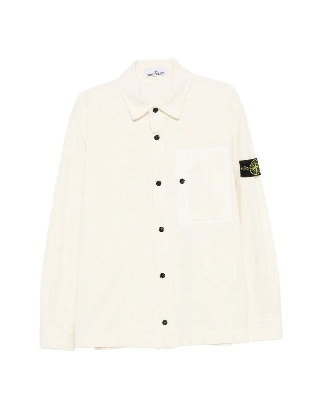 Stone Island Natural 1200016 Organic Cotton Corduroy 800 Overshirt for men