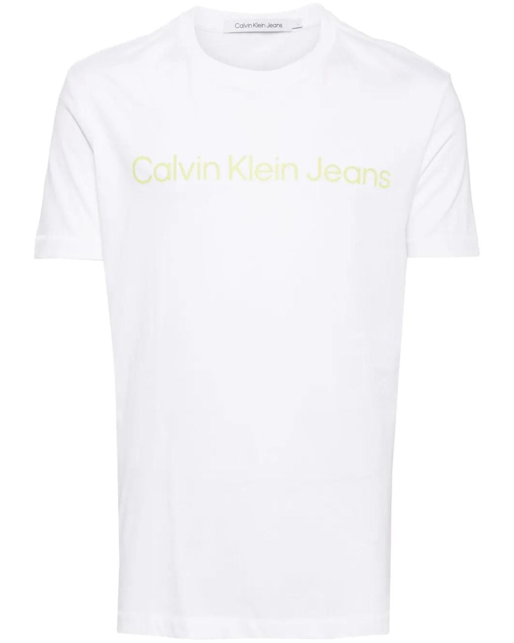 Calvin Klein White Logo-Printed T-Shirt for men