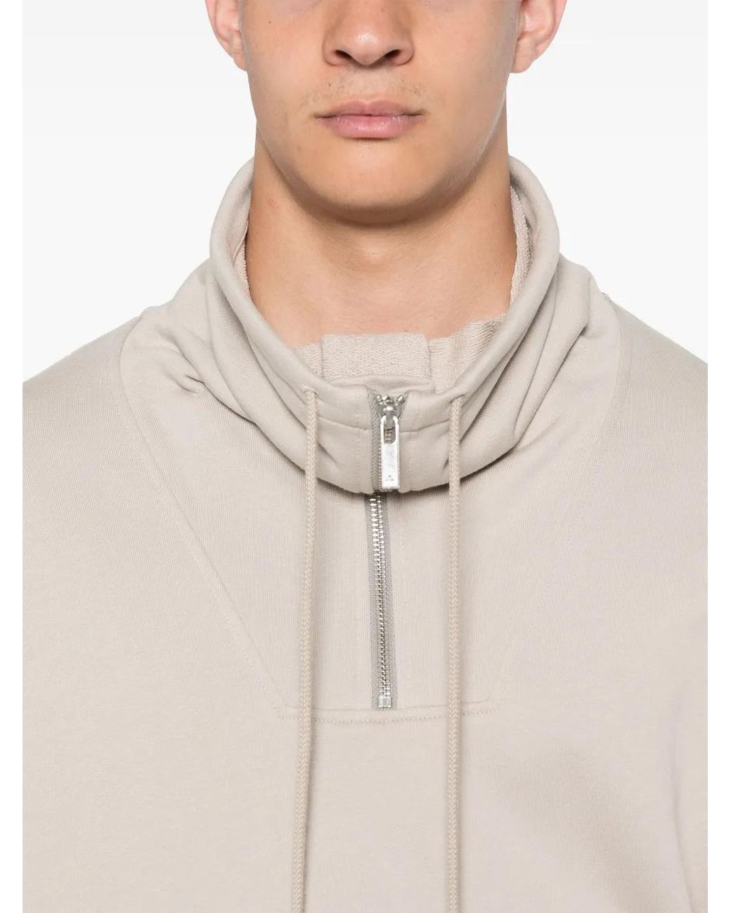Helmut Lang White Funnel-Neck Sweatshirt for men