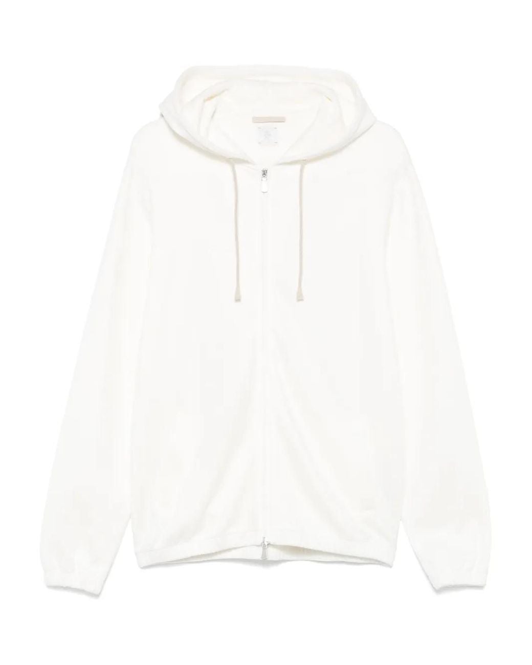 Eleventy White Zip-Up Hoodie for men