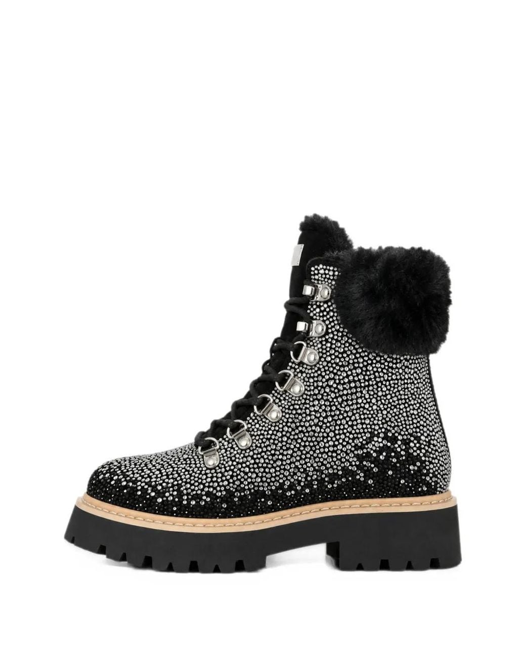 Philipp Plein Black Suede Mountain Boots Mix Strass
