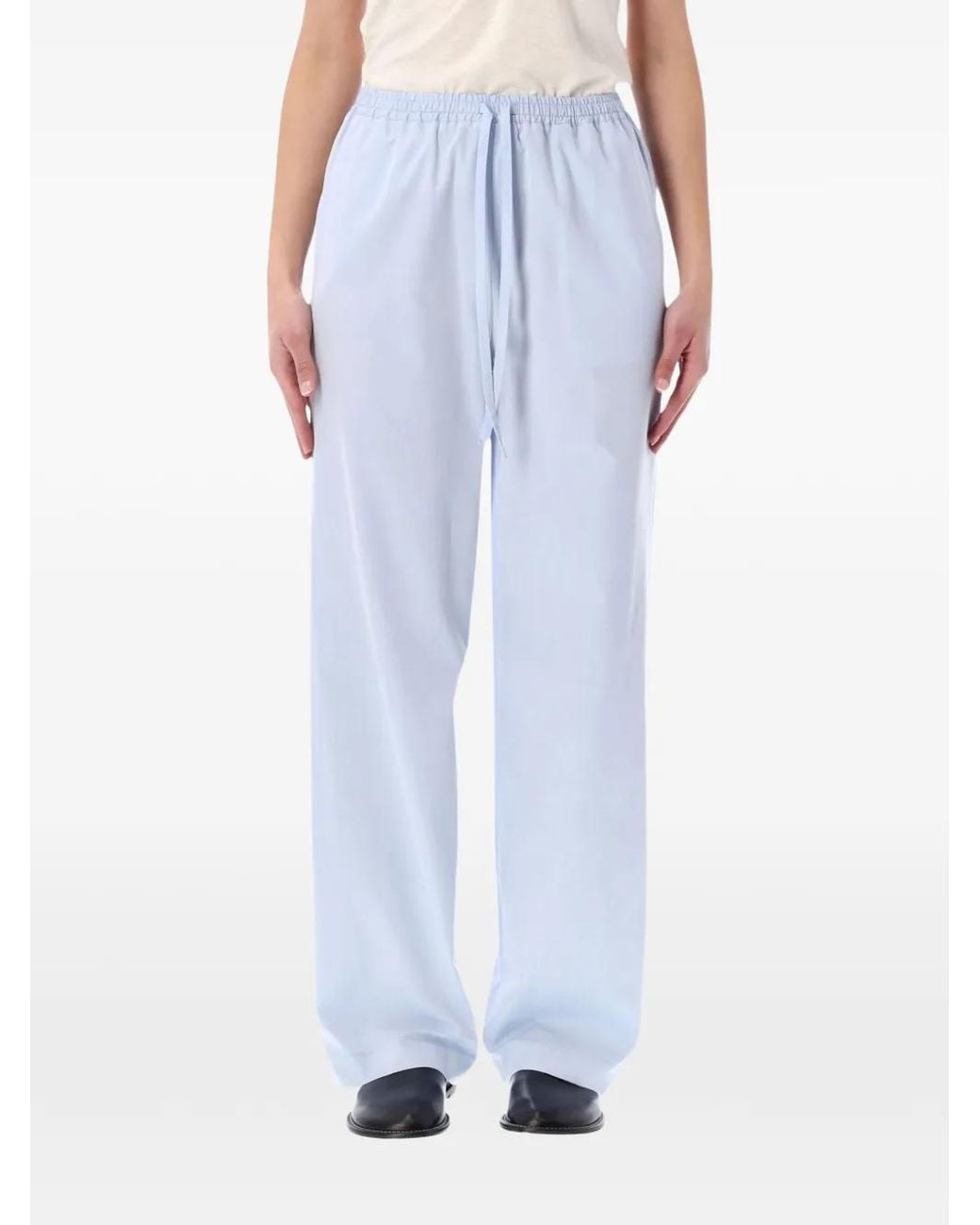 Loulou de Saison Blue Cotton Poplin Trousers