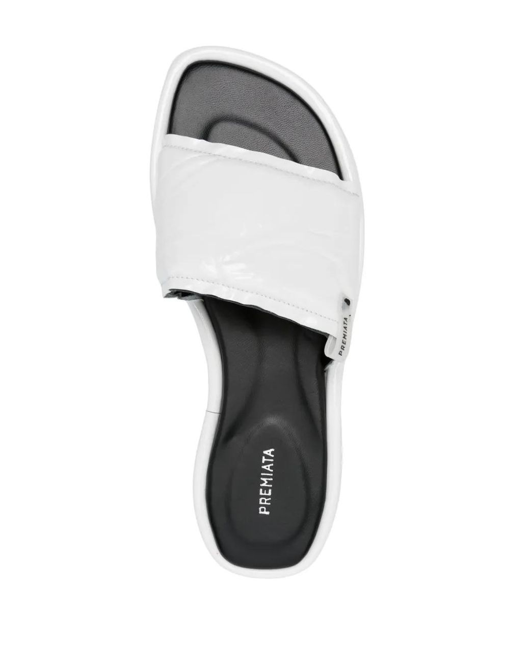 Premiata White Patent Leather Slides