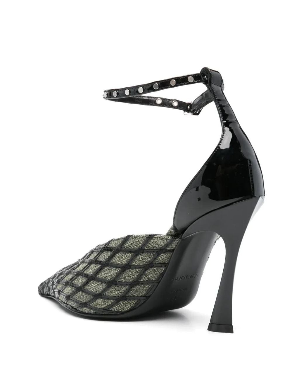 Mugler Metallic 100Mm Diamond-Pattern Mules