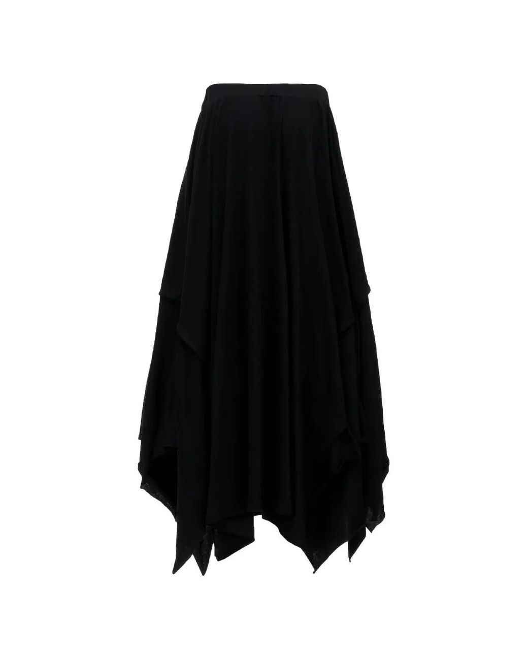 Yohji Yamamoto Black Asymmetric Draped Skirt