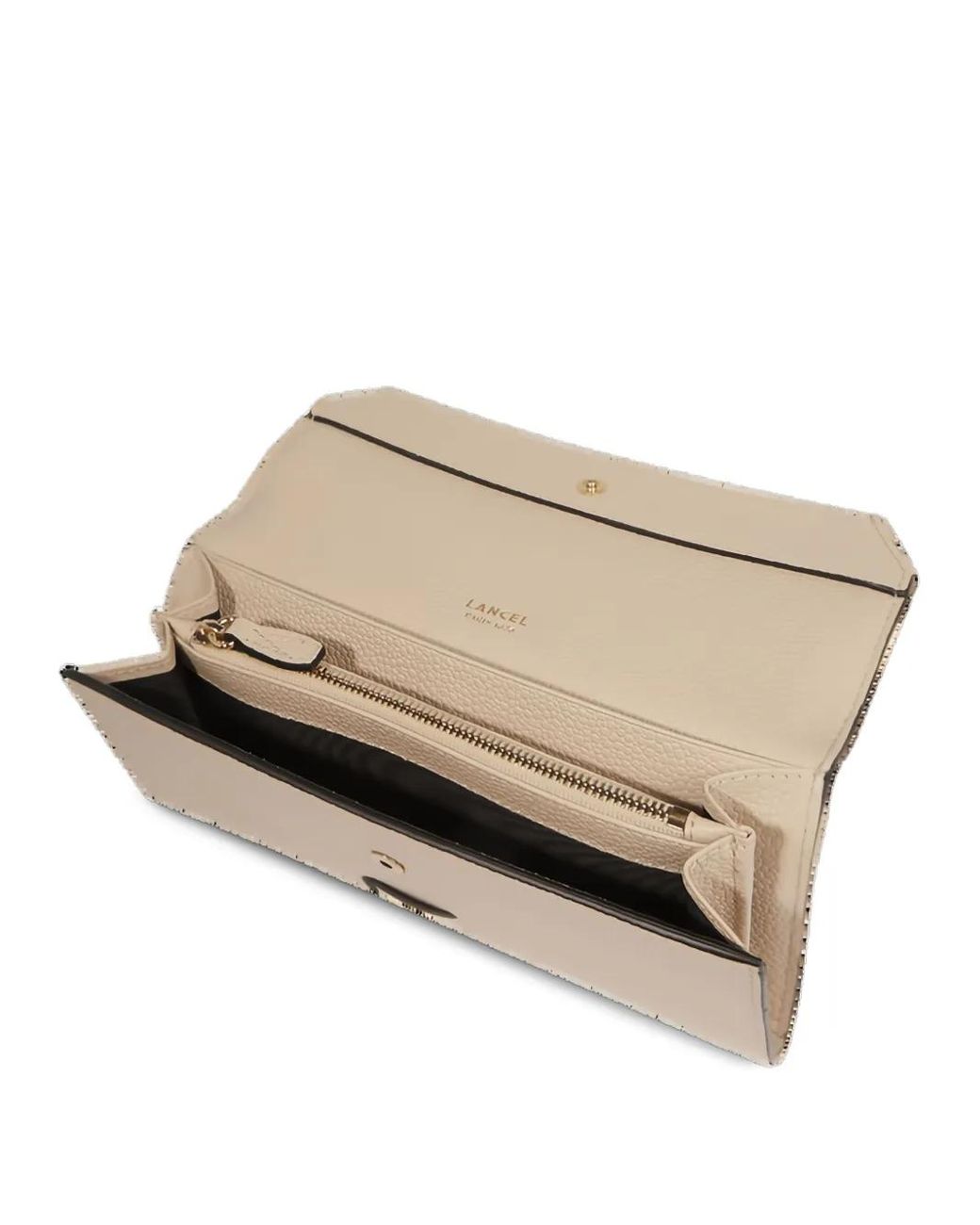 Lancel Natural Ninon Flap-Closure Leather Wallet