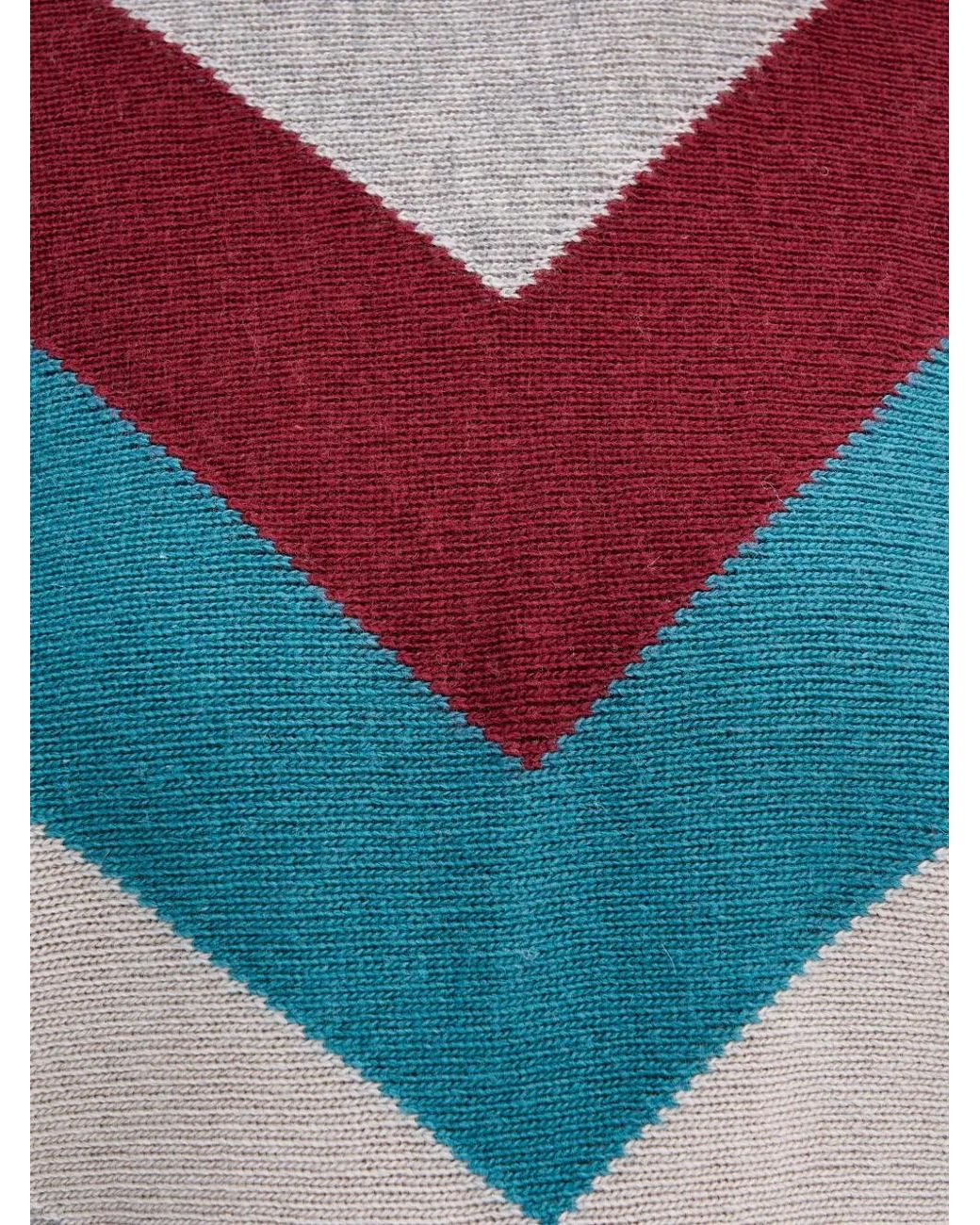 Benetton Gray Pullover Mit Chevron-Muster