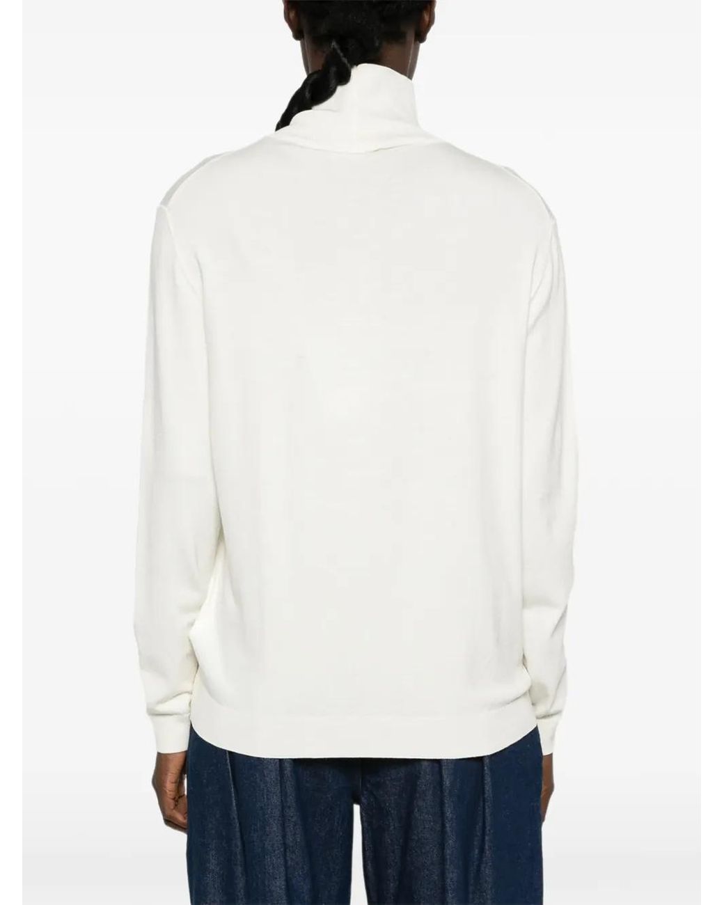 Weekend by Maxmara White Kiku Roll-Neck Sweater