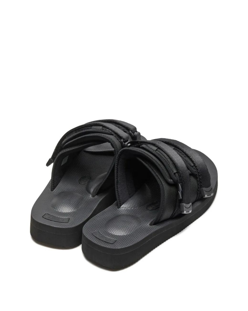 Suicoke Black Moto Strap-Detail Sandals