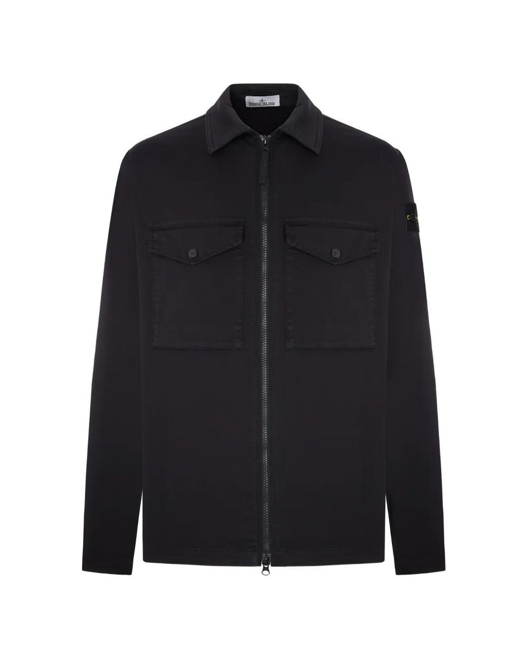 Stone Island Blue Stonewashed Effect Overshirt for men