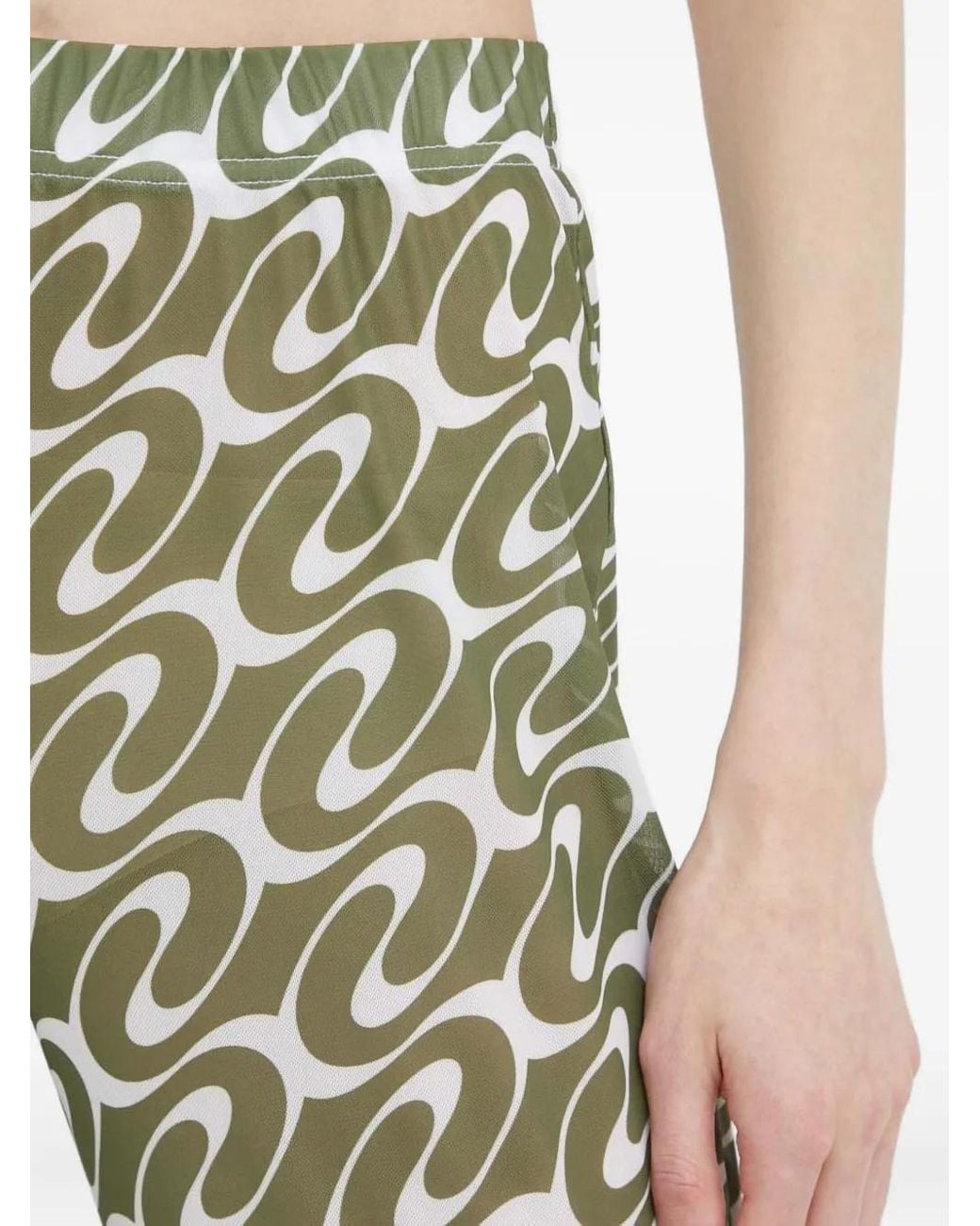 Résumé Green Geometric-Pattern Trousers