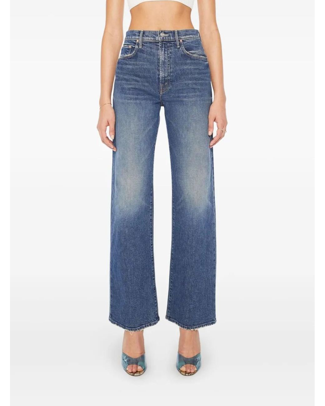 Mother Blue The Lasso Sneak Distressed Jeans