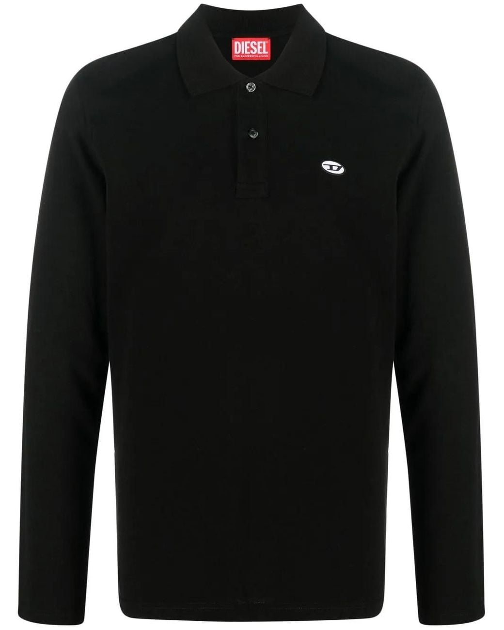 DIESEL Black T-Smith Long-Sleeve Polo Shirt for men