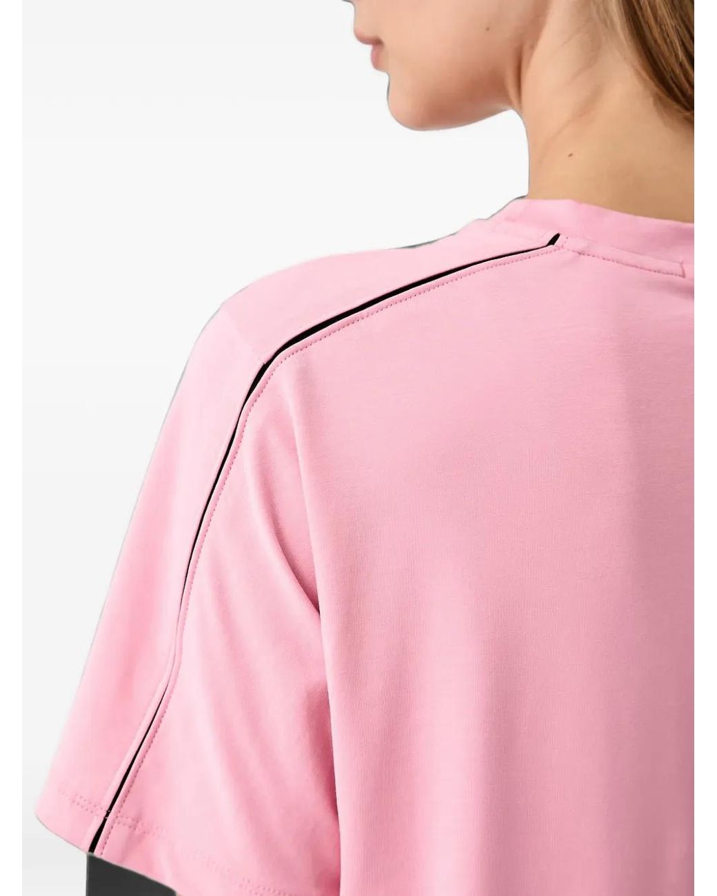 On Shoes Pink Focus Ctrast-Piping T-Shirt
