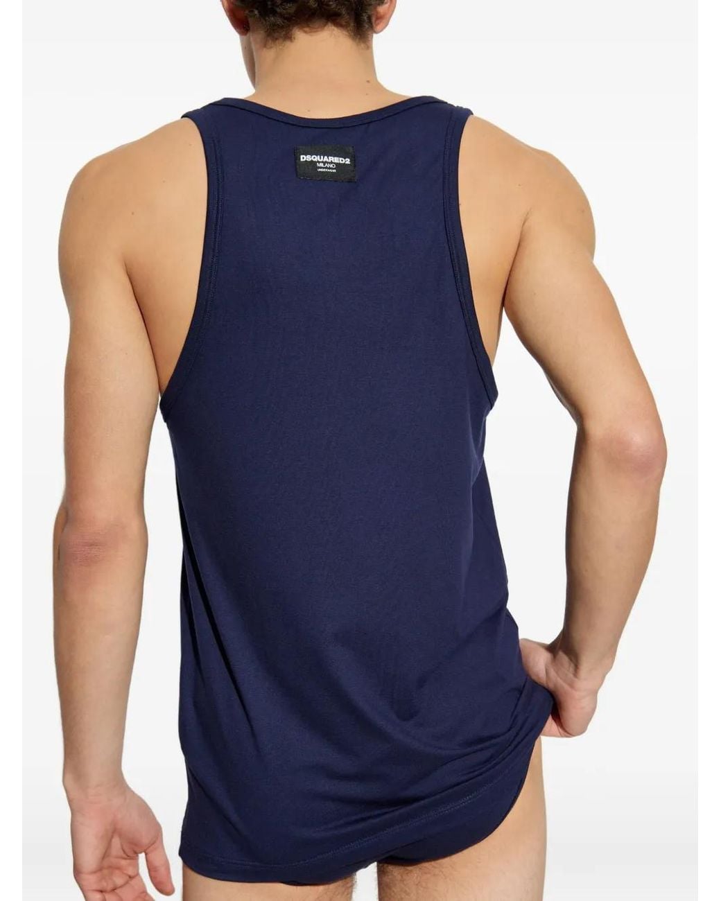 DSquared² Blue Logo-Patch Vest for men