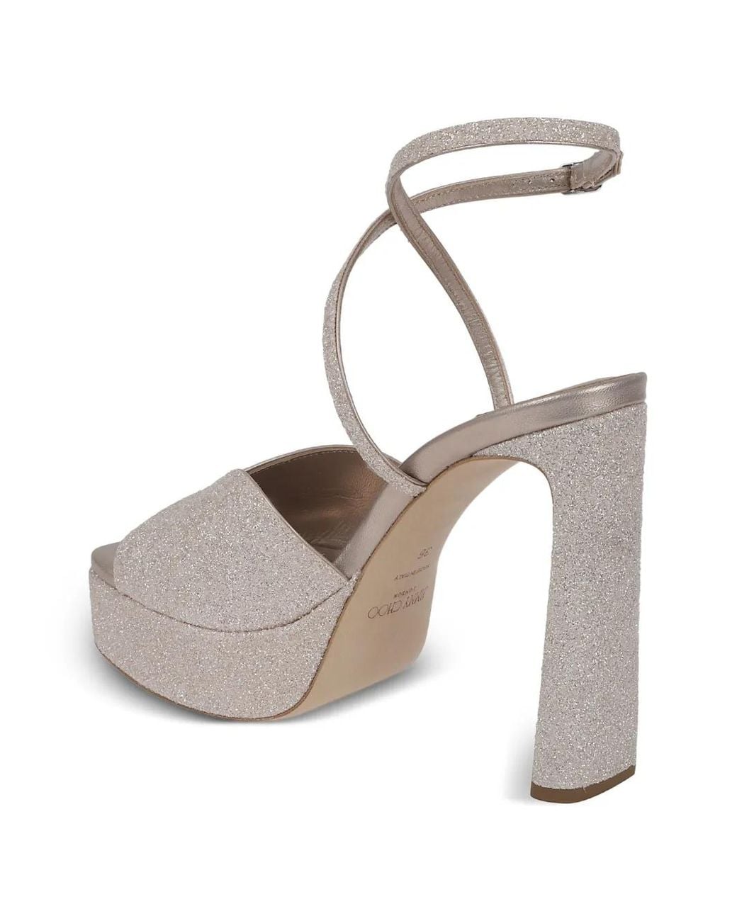 Jimmy Choo Metallic Glitter Platform Sandals