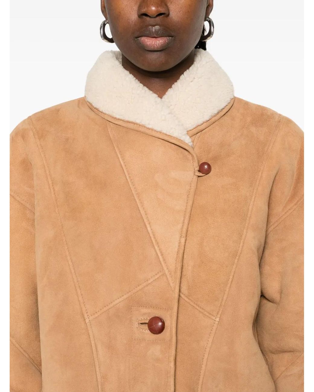 Blazé Milano Natural Button-Up Suede Jacket