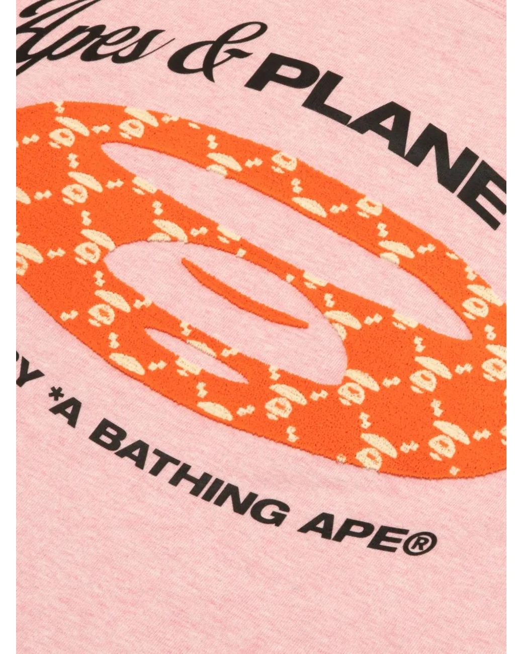 Aape By A Bathing Ape Pink Embroidered T-Shirt for men