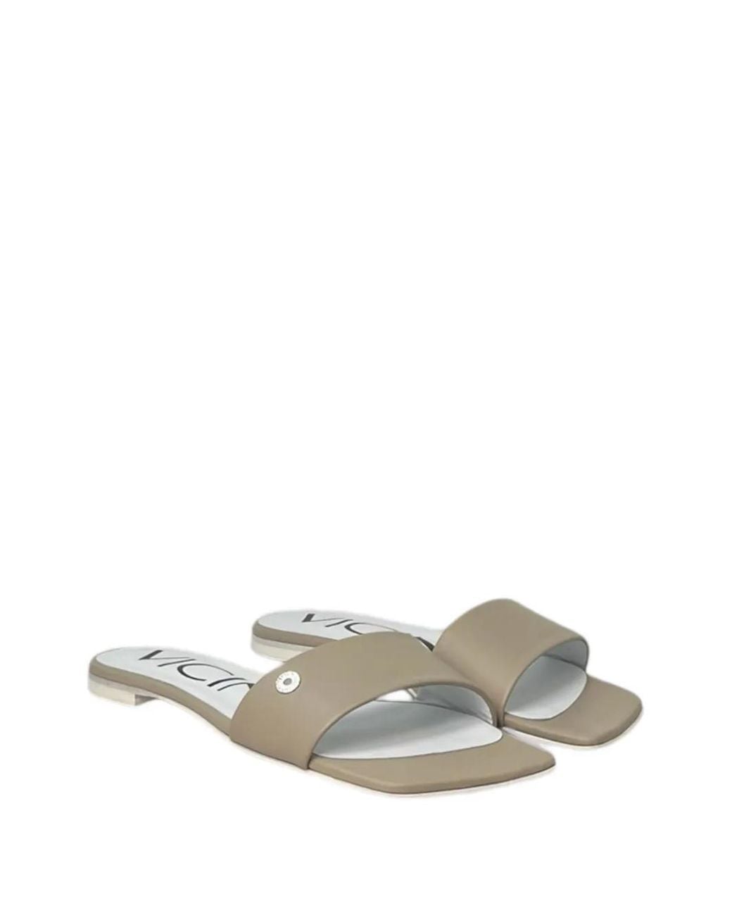 Vicini Metallic Square-Toe Sandals