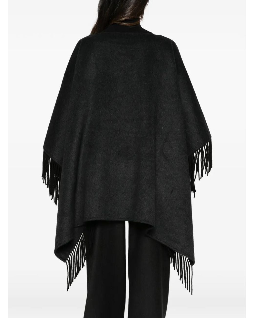Antik Batik Black Willow Embroidered Fringe-Trim Poncho