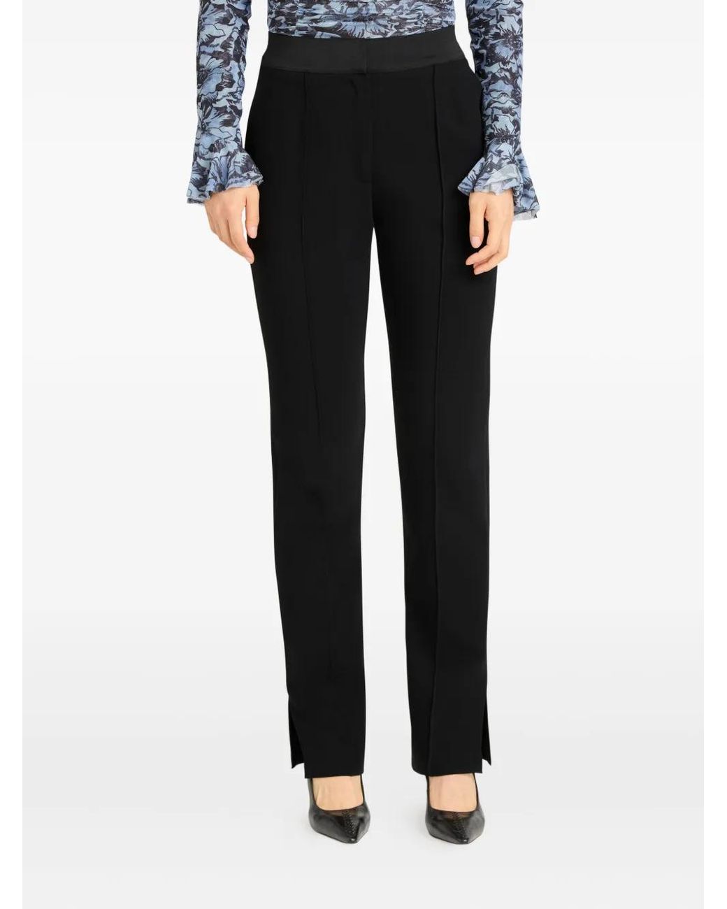 Cinq À Sept Black Split-Hem Trousers