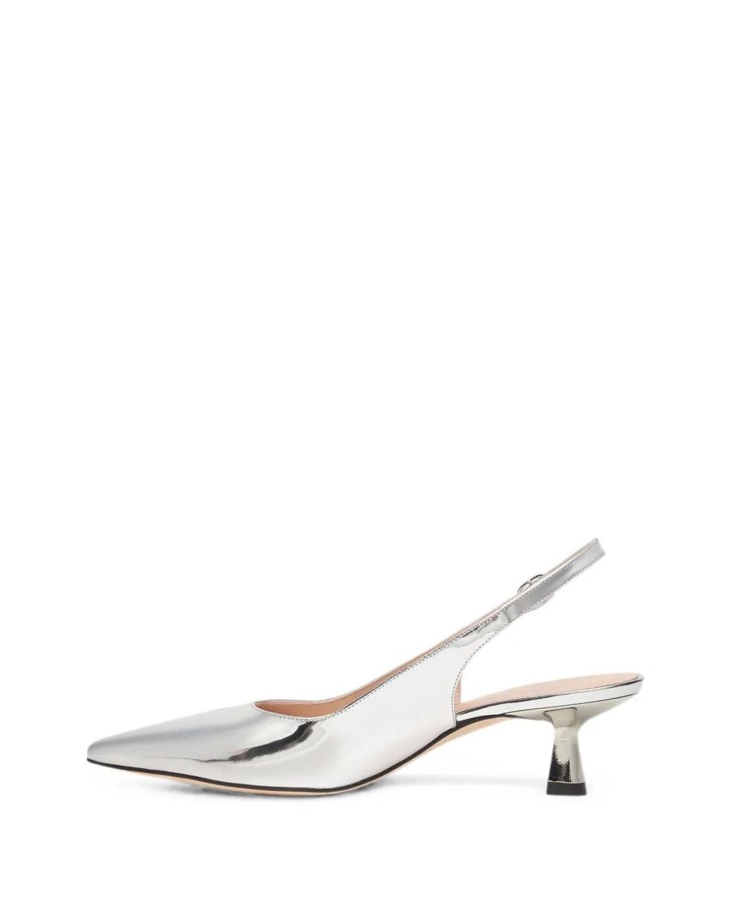 Stuart Weitzman White Stuart Sculpt Pointed-Toe Pumps