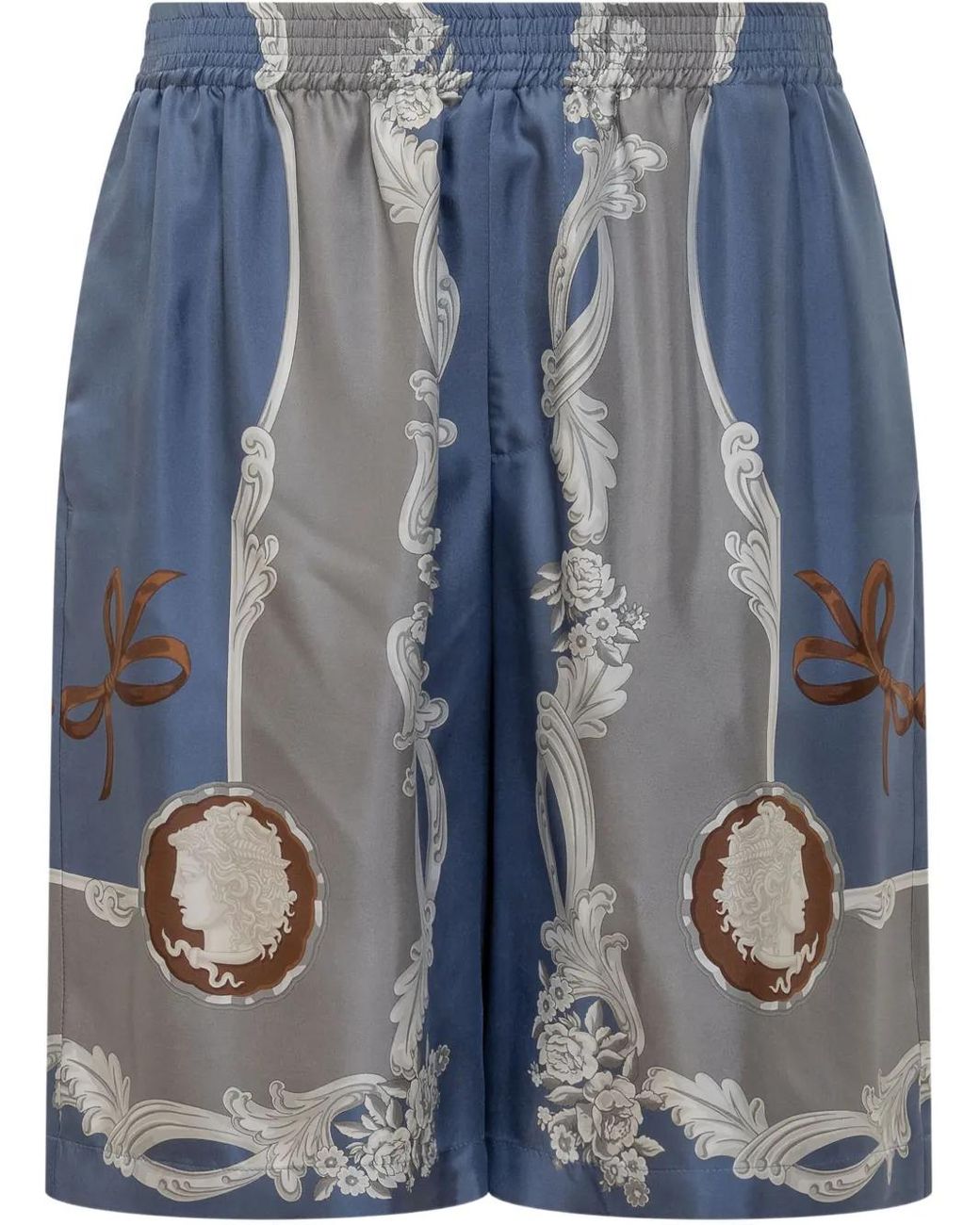 Pantalones Cortos Cameo De Seda Versace de hombre de color Blue