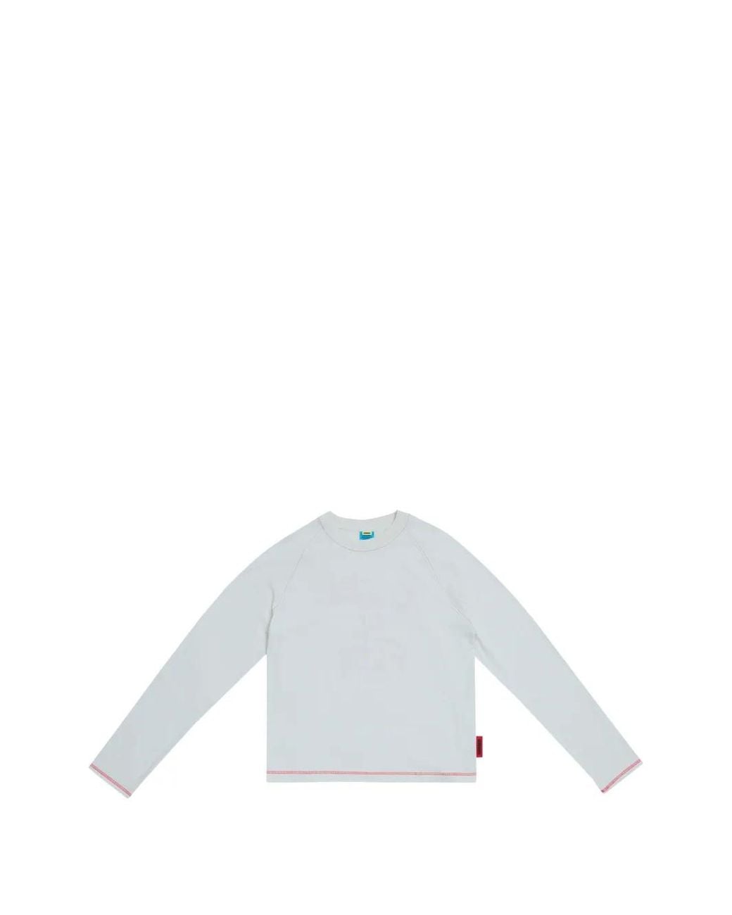 UNNA White Jogging 4 Fun Contrast-Stitch Long-Sleeve T-Shirt for men