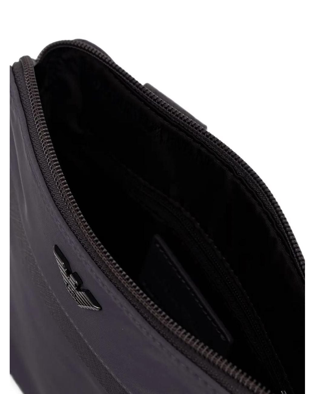 Emporio Armani Blue Logo-Plaque Messenger Bag for men