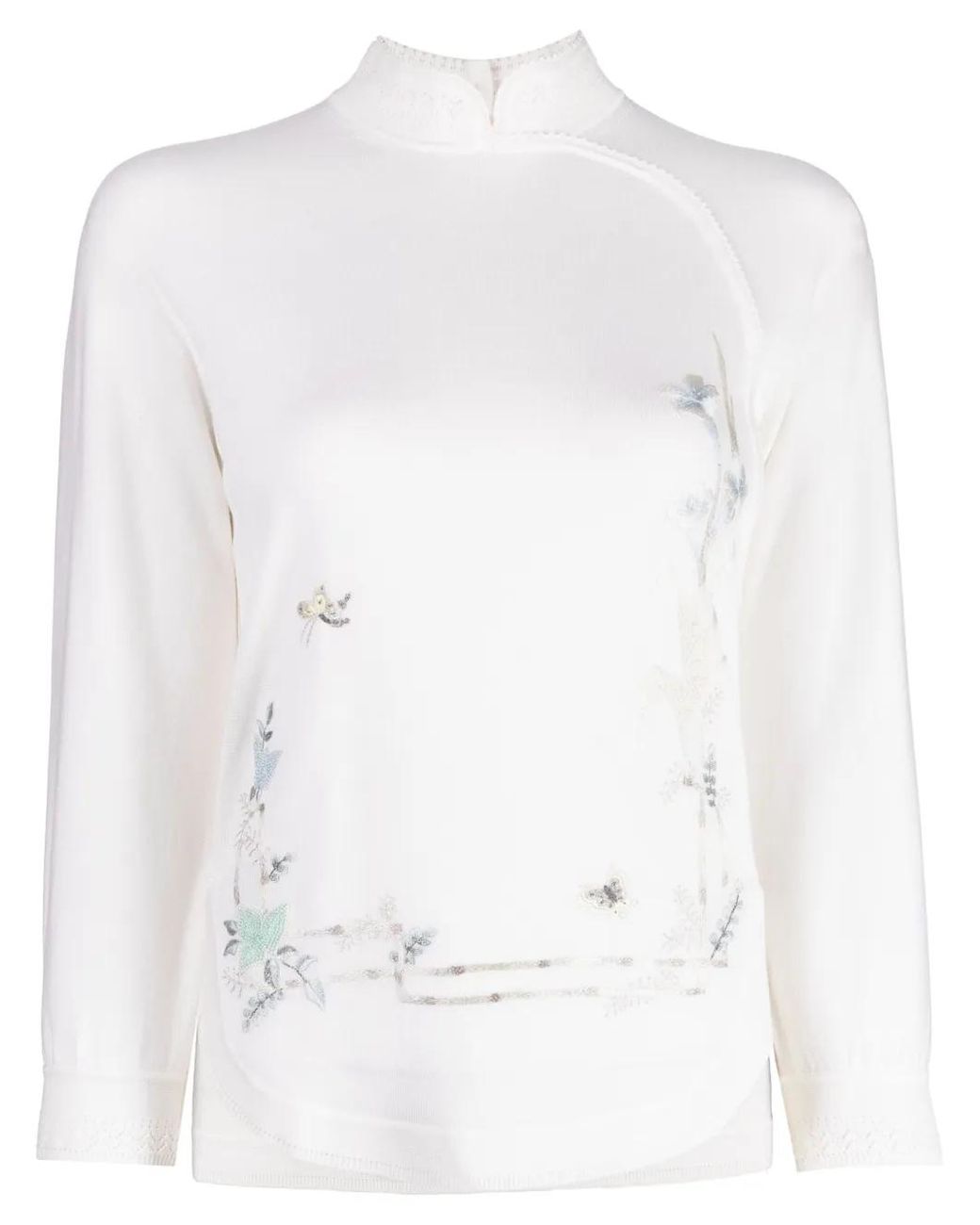 Pull Renascent Collection À Fleurs Shiatzy Chen en coloris White