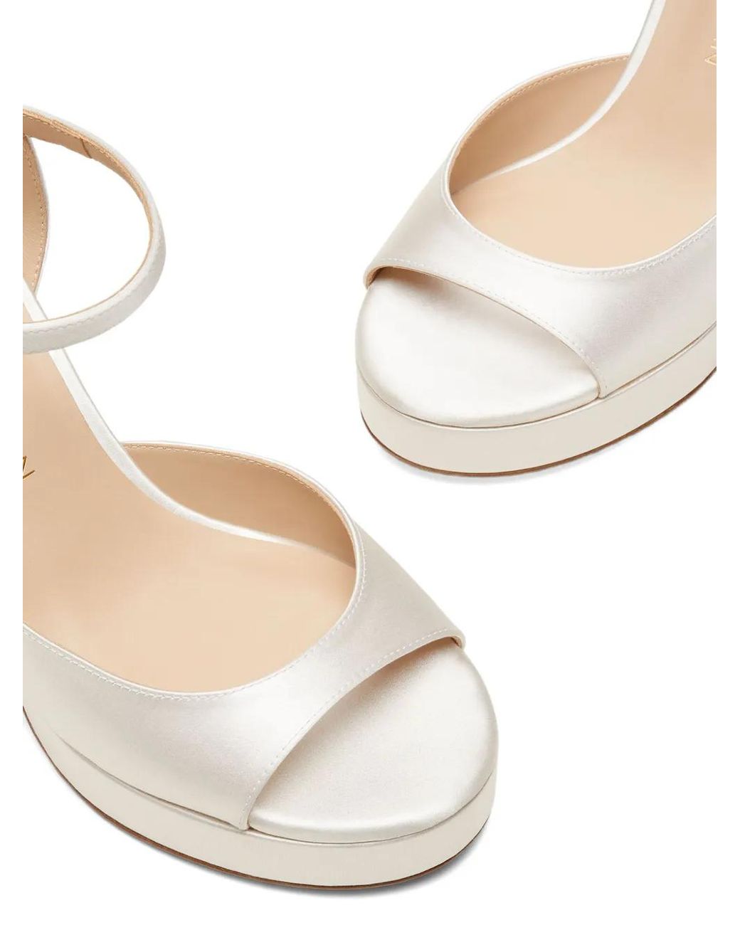 Stuart Weitzman White Dayna Ii Platform Sandals