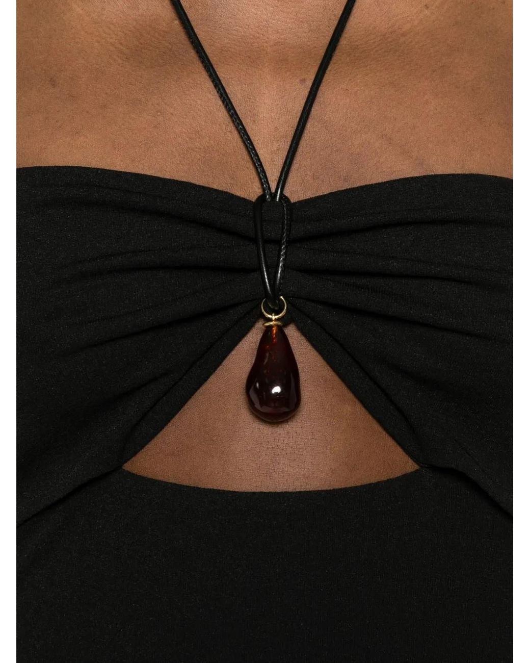 Nanushka Black Halterneck Cut-Out Detail Midi Dress