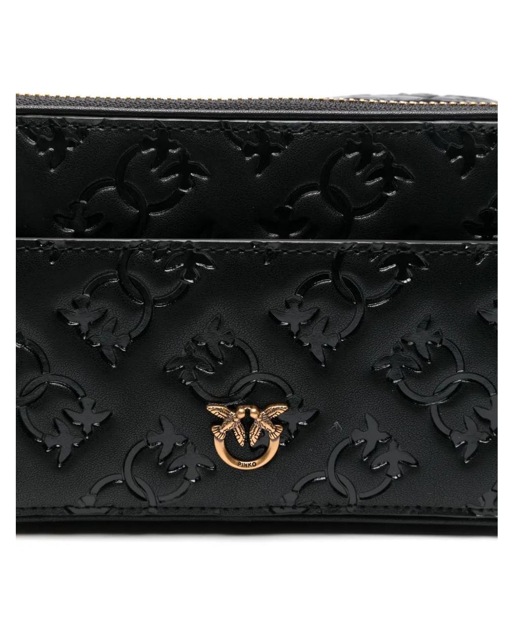Pinko Black Mini Logo-Debossed Cross Body Bag